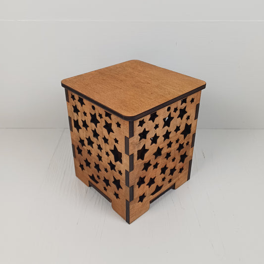 Lanterna in Pioppo - Stelle - Scuro