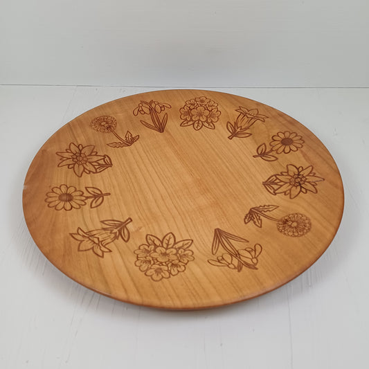 Piatto 32cm in Ciliegio - Doodle Fiori