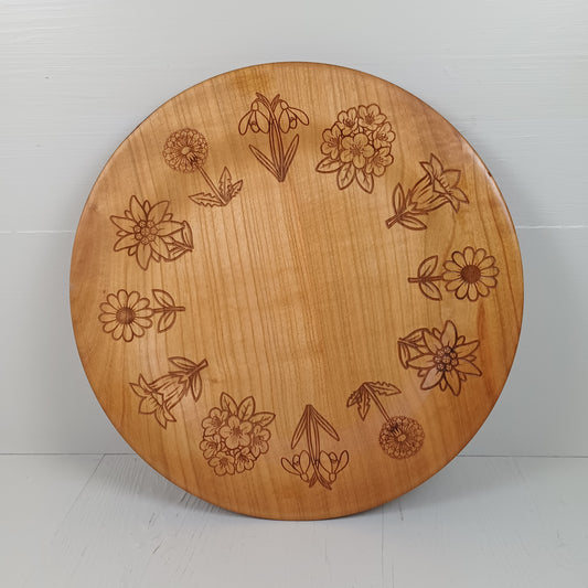 Piatto 32cm in Ciliegio - Doodle Fiori