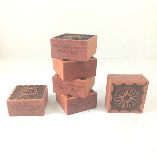 Stampini per Biscotti in Faggio - Set 6 Pezzi - Fiori