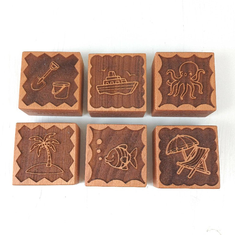 Stampini per Biscotti in Faggio - Set 6 Pezzi - Mare
