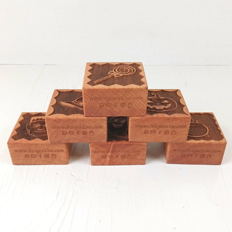 Stampini per Biscotti in Faggio - Set 6 Pezzi - Halloween